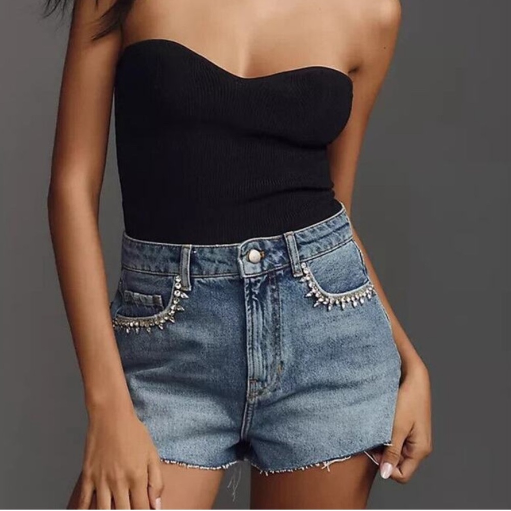 NWT Pilcro Embellished Denim Shorts